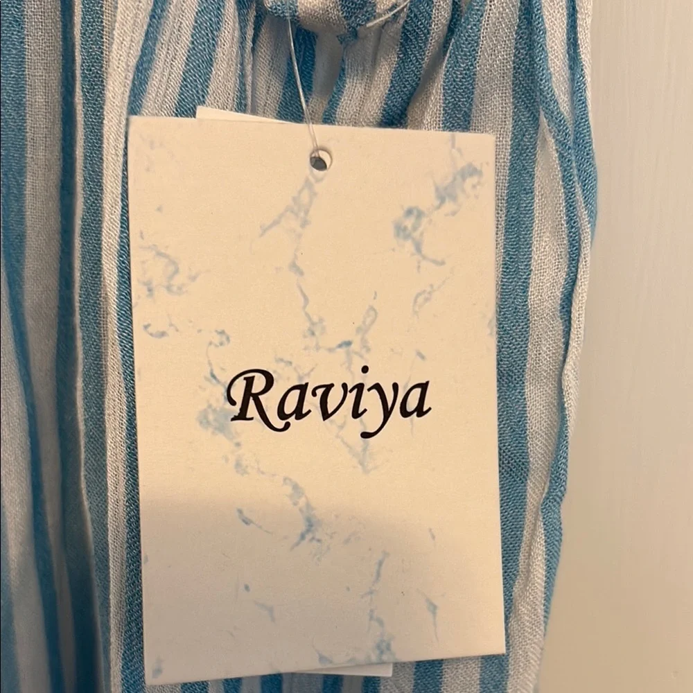Raviya Blue and White Striped Cover-up Dress
